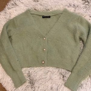 Sage green cropped cardigan! Brand new!